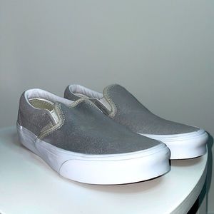 Vans Classic Slip On Silver Shimmer